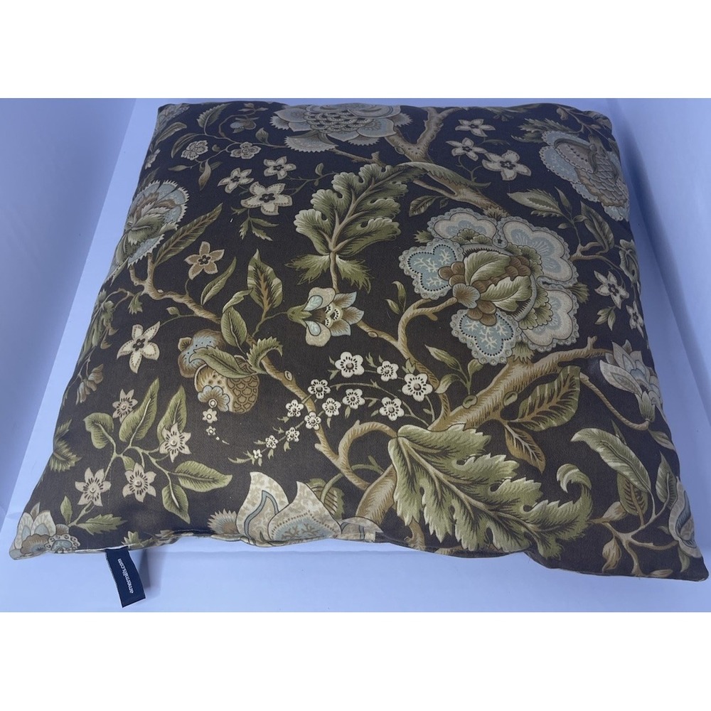 American Mills Floral Throw Pillow Brown Blue Green Botanical Accent Cushion USA